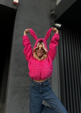 Худи женское разовое / худи с ушками малина из турецкого мягкого меха / женское стильное 2024 худи / есть обмен / худи на осень 🍂