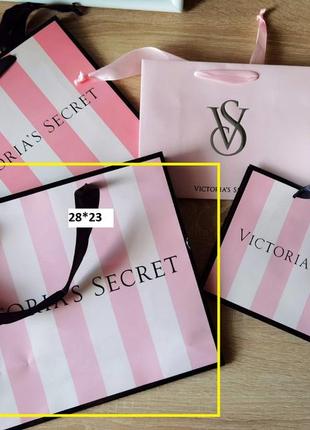 Подарочный пакет виктория сикрет, подарочный пакет victoria's secret 28*23 (мелованая бумага)