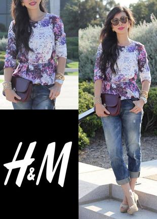 Гарна стильна блуза топ у квітковий принт h&m етикетка