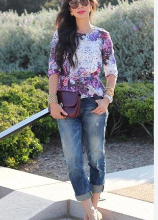 Гарна стильна блуза топ у квітковий принт h&m етикетка3 фото
