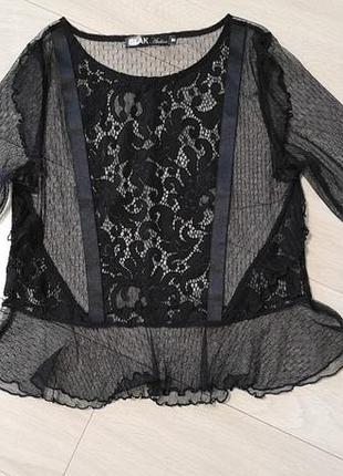 Блуза чорна ошатна