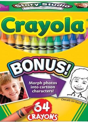 Набір воскових олівців crayola 64 шт, оригінал. восковые карандаши крайола