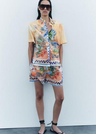 Шорты женские с принтом zara new