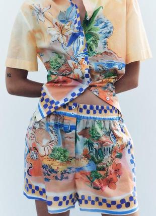 Шорты женские с принтом zara new