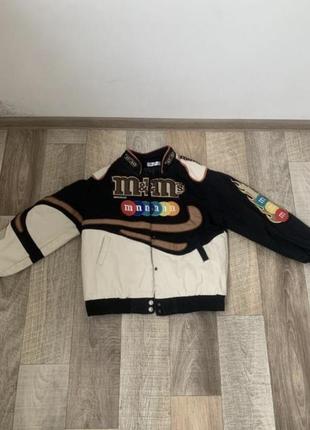 Винтажный бомбер m&amp;m. (винтаж,bomber jacket, y2k,винтажная куртка,ferrari )