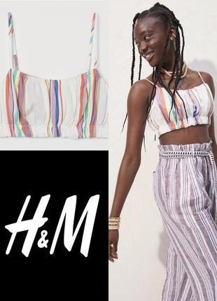 Красивый яркий качественный топ lemlem by h&m лён этикетка