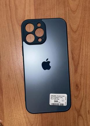 Чехол iphone 13 pro max чохол на 13 айфон original glass case matte цвета морской волны