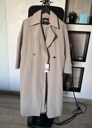 Роскошный двубортный тренч, плащ zara oversize!8 фото