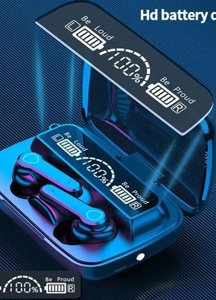 Бездротові сенсорні навушники bluetooth гарнітура в кейсі з повербанком з мікрофоном та фонариком5 фото