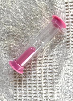 Песочные часы детские таймер для чистки зубов на 2 минуты розовые для девочки