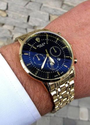 Мужские золотые кварцевые наручные часы rolex / ролекс