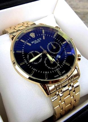 Мужские золотые кварцевые наручные часы rolex / ролекс
