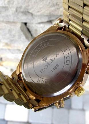 Мужские золотые кварцевые наручные часы rolex / ролекс