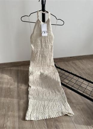 Сукня міді трикотажна з відкритою спиною7 фото