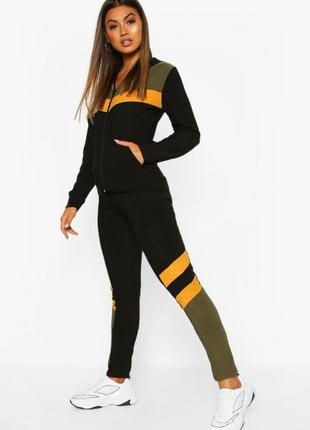 Спортивный костюм с зелено-желтыми блоками, размер s и м, boohoo