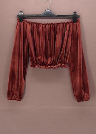 Топ велюровый "new look" с длинным рукавом, uk10/eur38.