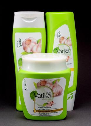 Набір vatika garlic dabur шампунь від випадіння волосся 200 мл + кондиціонер 200 мл +маска 500 мл