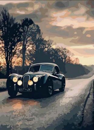 Набір для творчості алмазна картина ретро дорога strateg розміром 30х40 см кв (heg86033)