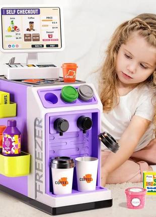 Іграшка супермаркет зі сканером касою й кавомашиною звук світло