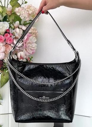 Шкіряна сумка лакова