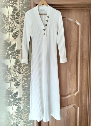 Трикотажна довга сукня fp beach free people в рубчик 100% бавовна