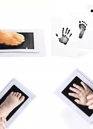 Набор для создания отпечатков детских ручек и ножек новорождённого черный
