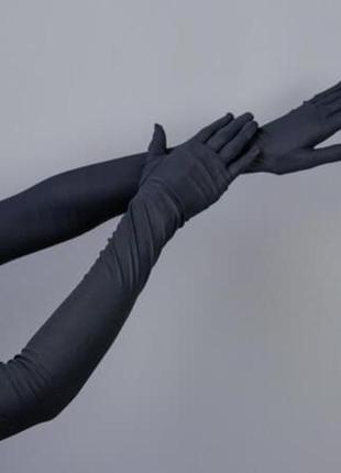 Рукавички чорні стрейч 53см