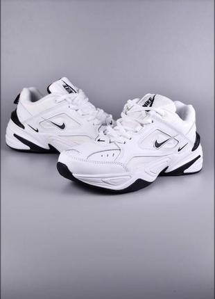 Кожаные кроссовки nike m2k tekno (monarch) white black демисезонное кроссовки найк теко-белые с чёрным