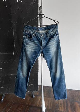 G-star raw mens morris low straight blue jeans джинси