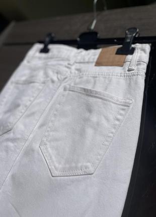 Белая длинная джинсовая юбка на высокой посадке stradivarius, размер 24 (xs-s)8 фото