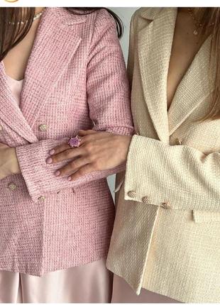 Твідовий піджак пудровий  db sisters