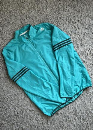 Мужская ветровка. бирюзовая ветровка. ветровка adidas