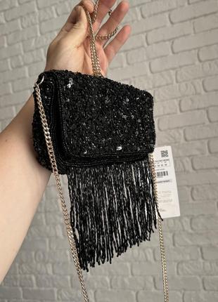 Сумочка чорна клатч zara