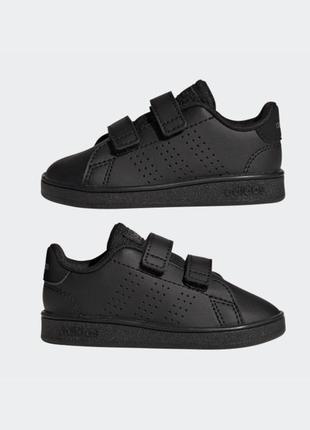 Черные кроссовки adidas р.26-27 оригинал,на липучках,кеды