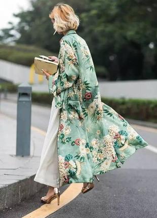 Zara кимоно платье с поясом размер универсальный3 фото