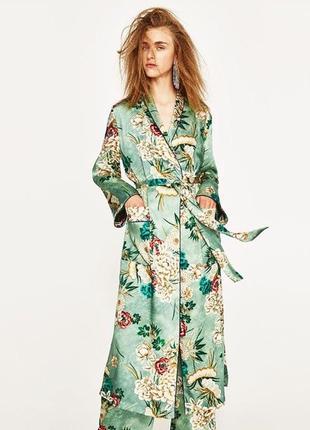 Zara кимоно платье с поясом размер универсальный2 фото