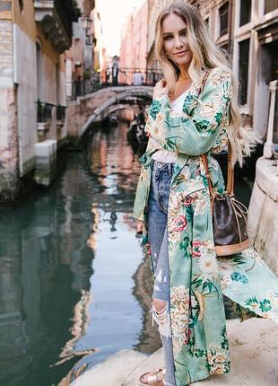 Zara кимоно платье с поясом размер универсальный7 фото