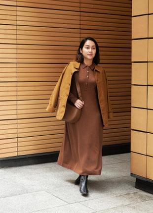 Сукня a-силует uniqlo s коричнева, синя