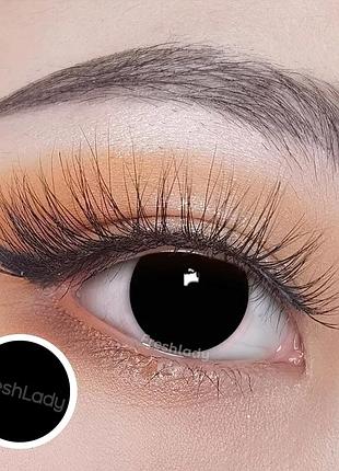 Чорні лінзи без зічка на гелловін/косплей лінзи/хрейзі лінзи на гелловін