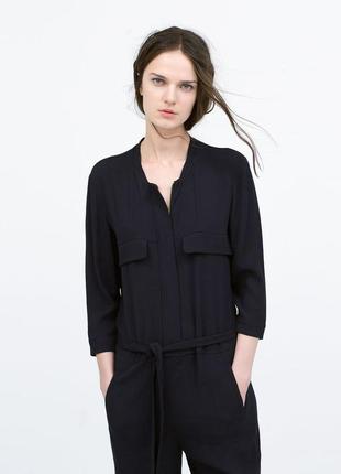 Стильный комбинезон цвета неви zara, есть нюанс