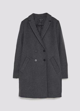 Пальто плащ шерсть осень весна zara