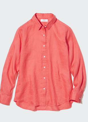 Рубашка из 100% льна премиум uniqlo