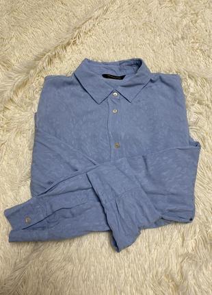 Блакитна сорочка блузка рубашка massimo dutti