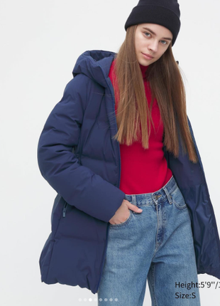 Бесшовное пуховое пальто куртка uniqlo
