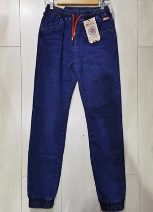 Джинсы для мальчика подростка теплые на флисе джоггеры  13422мо