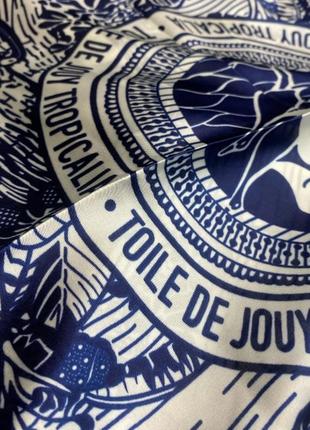 Платок платок в стиле dior сатиновый синий 70×70