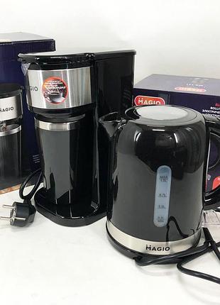 Набір дизайнерської лінійки magio: електрочайник magio mg-111 + кавоварка magio mg-449