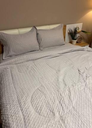 Набір постільної білизни з ковдрою розміру євро з матеріалу сатин, рай