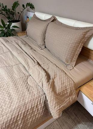 Набір постільної білизни з ковдрою розміру євро з матеріалу сатин, рай