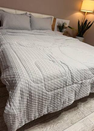 Набір постільної білизни з ковдрою розміру євро з матеріалу сатин, рай